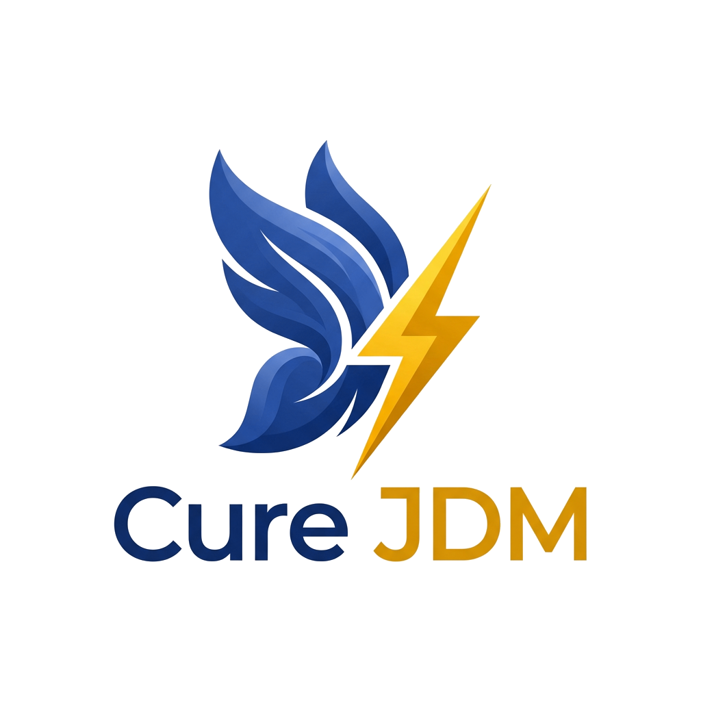 Cure JDM butterfly lightning bolt logo